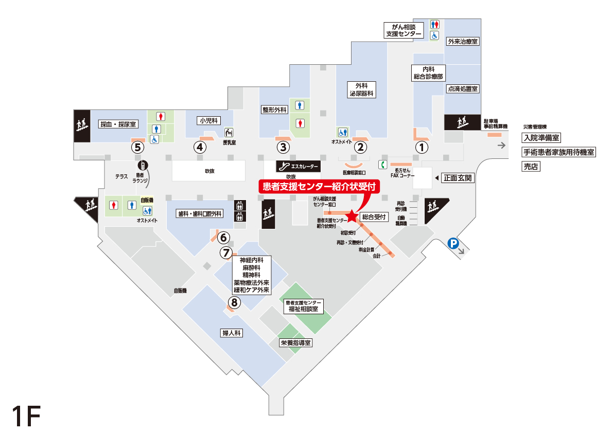 1階患者支援センター紹介状受付
